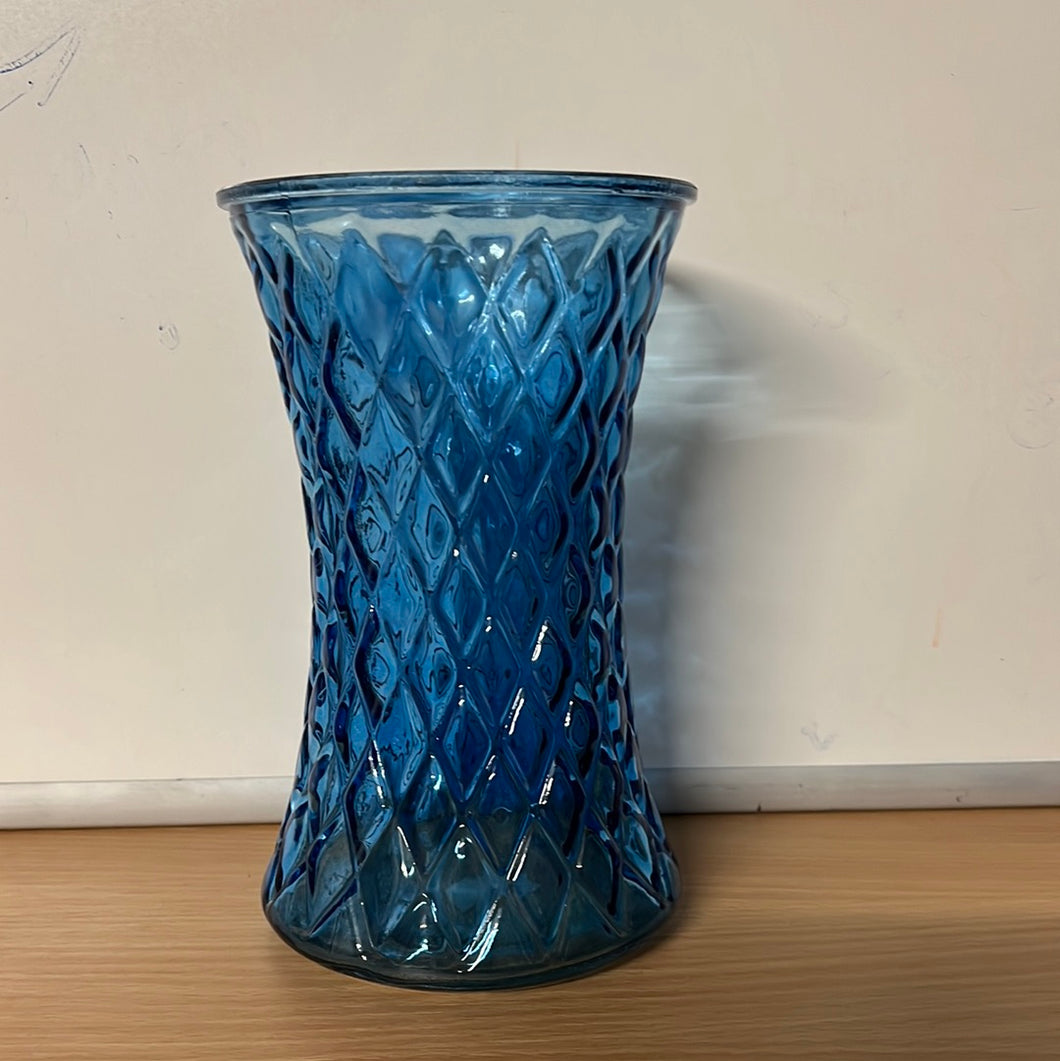 Diamond Vase Blue 19.5 x 12cm