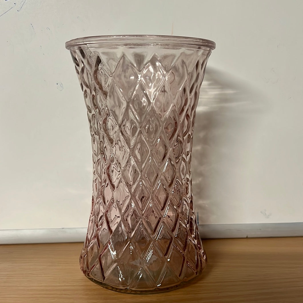 Diamond Vase Pink 19.5 x 12cm