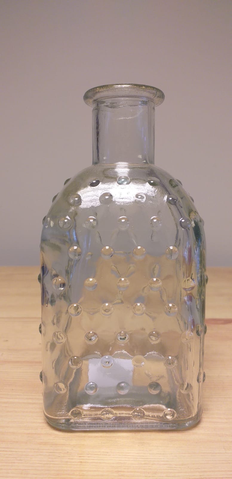 Decorative Glass Bottle With Spots 13 x 6.5cm Clear