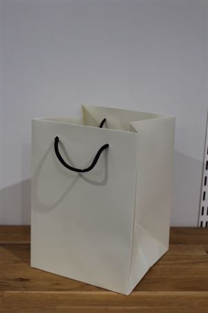 Flower Hand Tied Gift Bag 25 x 18cm Ivory Black