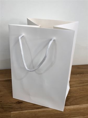 Flower Hand Tied Gift Bag 25 x 18cm White
