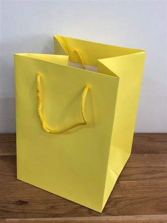 Flower Hand Tied Gift Bag 25 x 18cm Yellow