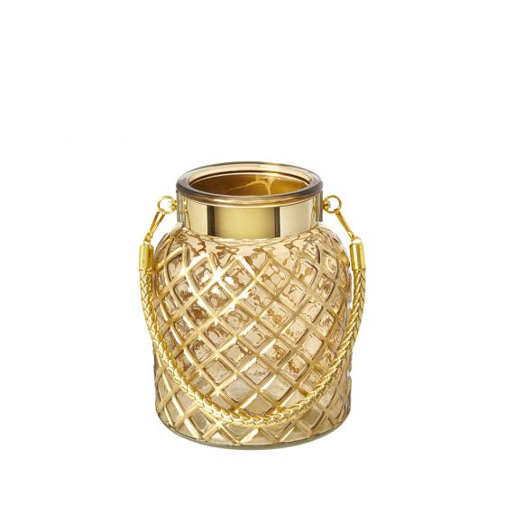 Gilded Gold Glass Vase 16 x 14cm