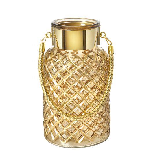 Gilded Gold Glass Vase 26 x 14cm