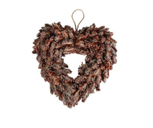 Load image into Gallery viewer, Iced Pine Cone Wreath - Heart Shape 33cm
