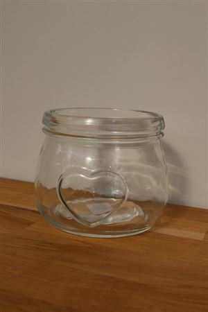Jam Jar With Heart 11x9cm