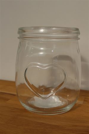 Jam Jar With Heart 12.5x9.5cm