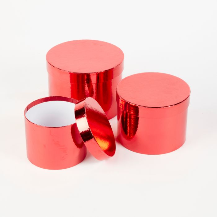 Sheen Rd Hat Boxes Set of 3 Red