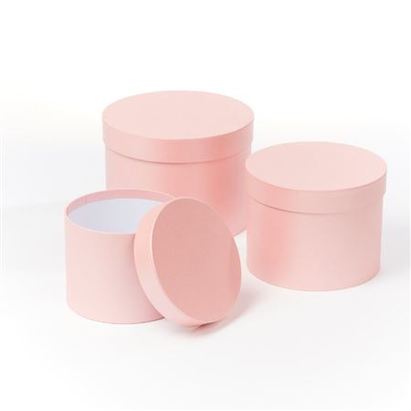 Symphony Round Hat Boxes Set of 3 Pale Pink
