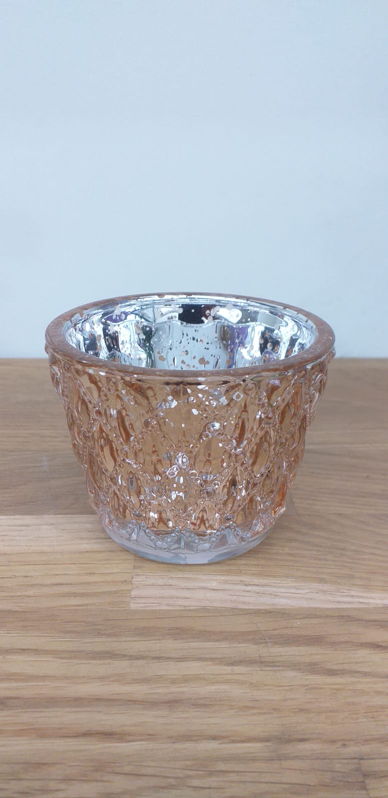 Tealight Diamond Copper 7.5 x 6cm