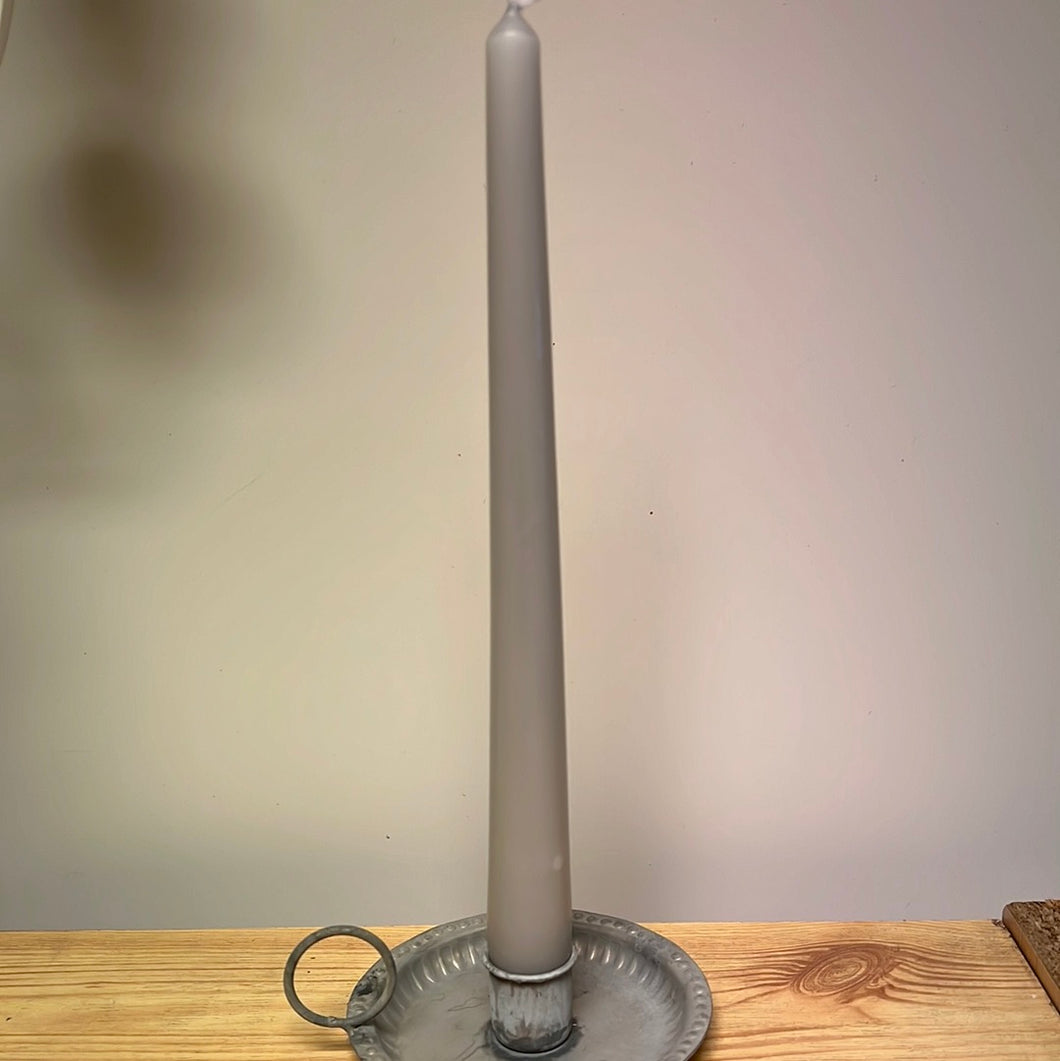 Tapered Candle 250x23mm Silver Grey- Per Piece