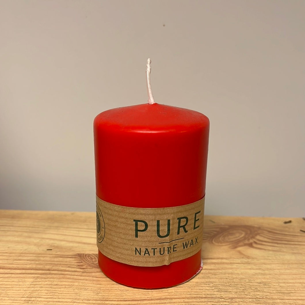 Pure Natural Wax Candle 90/60 mm Red