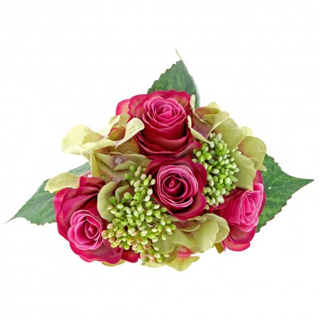 Rose & Hydrangea Cerise & Green H30 x D26cm