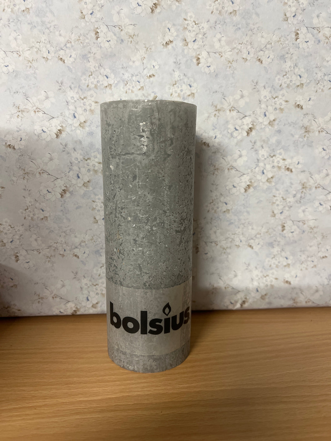 Bolsius Rustic Pillar Candle 190x68mm Lt Grey