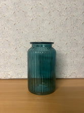 Load image into Gallery viewer, Ribbed Vase 18.5x11x7cm Turquoise
