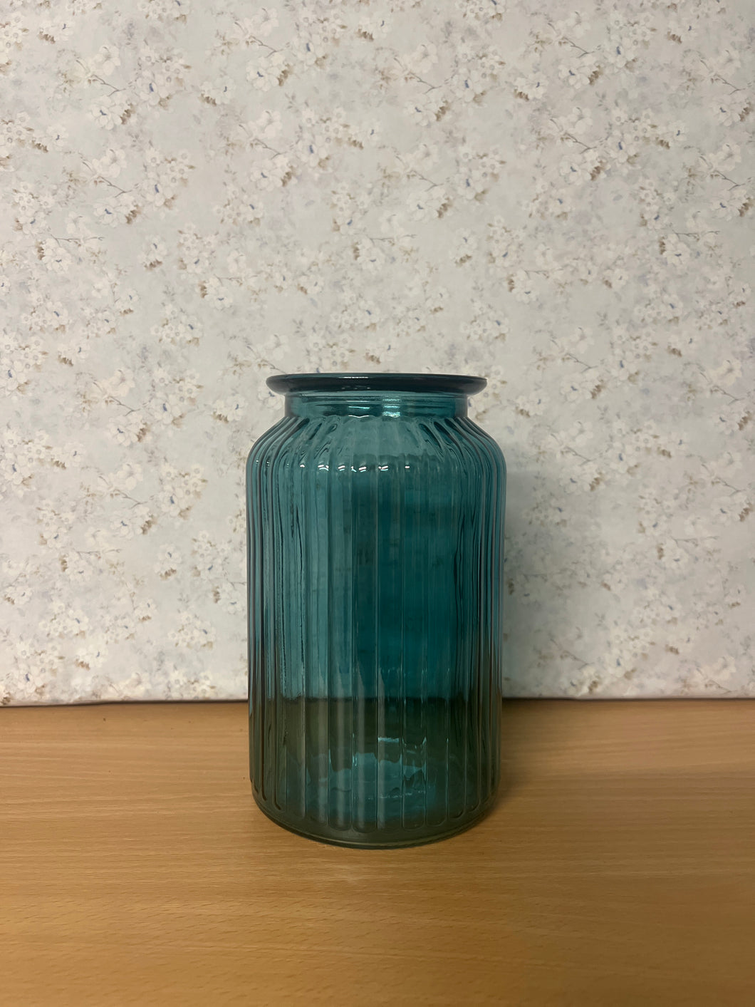 Ribbed Vase 18.5x11x7cm Turquoise