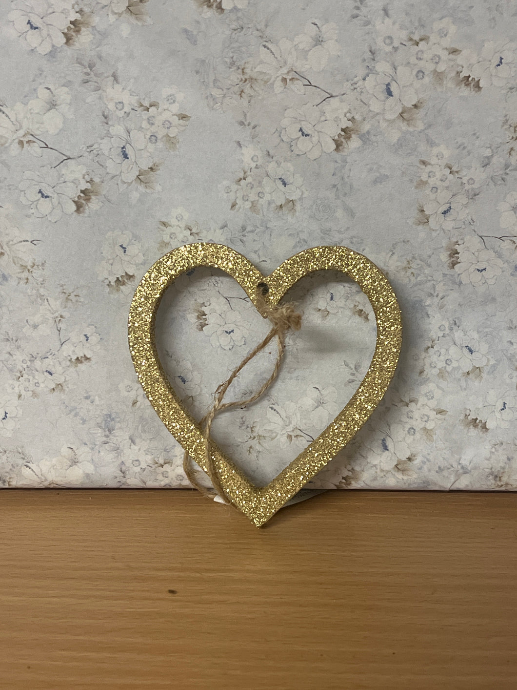 Wooden Ornamental Hanging Gold 10cm - Love