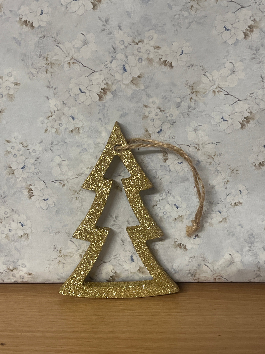 Wooden Ornamental Hanging Gold 10cm - Tree