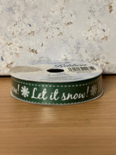 Load image into Gallery viewer, Eleganza Festive Ribbon - Let it snow 15mm x 5m
