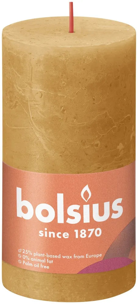 Bolsius Rustic Shine Pillar Candle 130 x 68 - Honeycomb