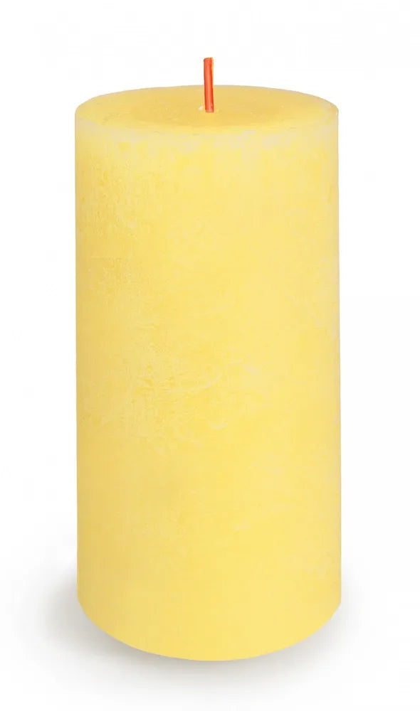 Bolsius Rustic Shine Pillar Candle 130x68mm - Sunny Yellow