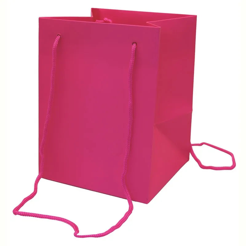 Flower Hand Tied Gift Bag 25 x 19cm Cerise