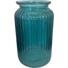 Load image into Gallery viewer, Ribbed Vase 18.5x11x7cm Turquoise
