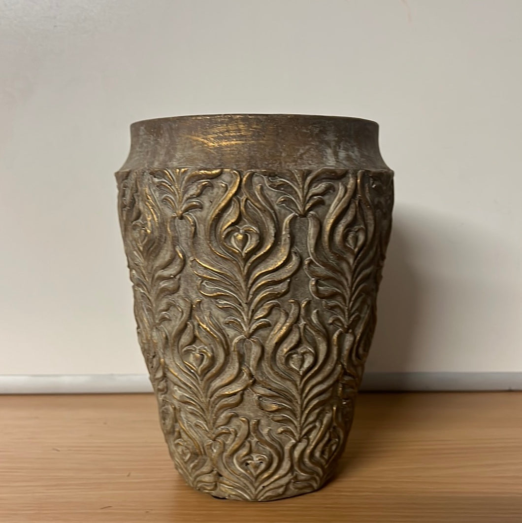 Basswood Pot Brown / Gold 20.5 x 16cm