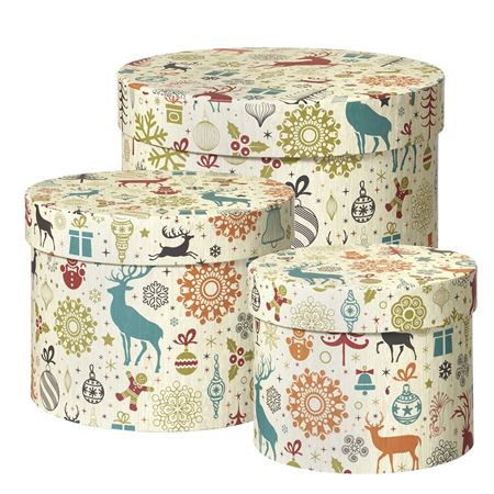 Arctic Deer Hat Boxes Set of 3