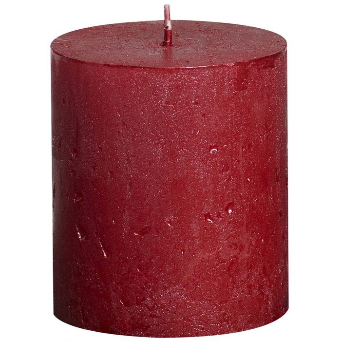 Bolsius Rustic Metallic Candle 80x68mm Red