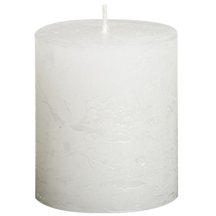 Bolsius Rustic Metallic Candle 80x68mm White