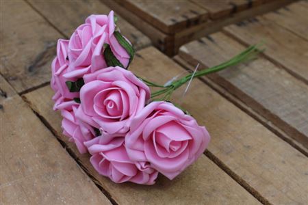 Foam Roses  5.5cm Dark Pink