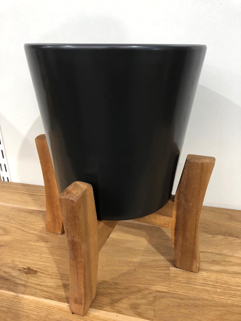 Viggo Pot With Stand 19x20cm - Charcoal Black