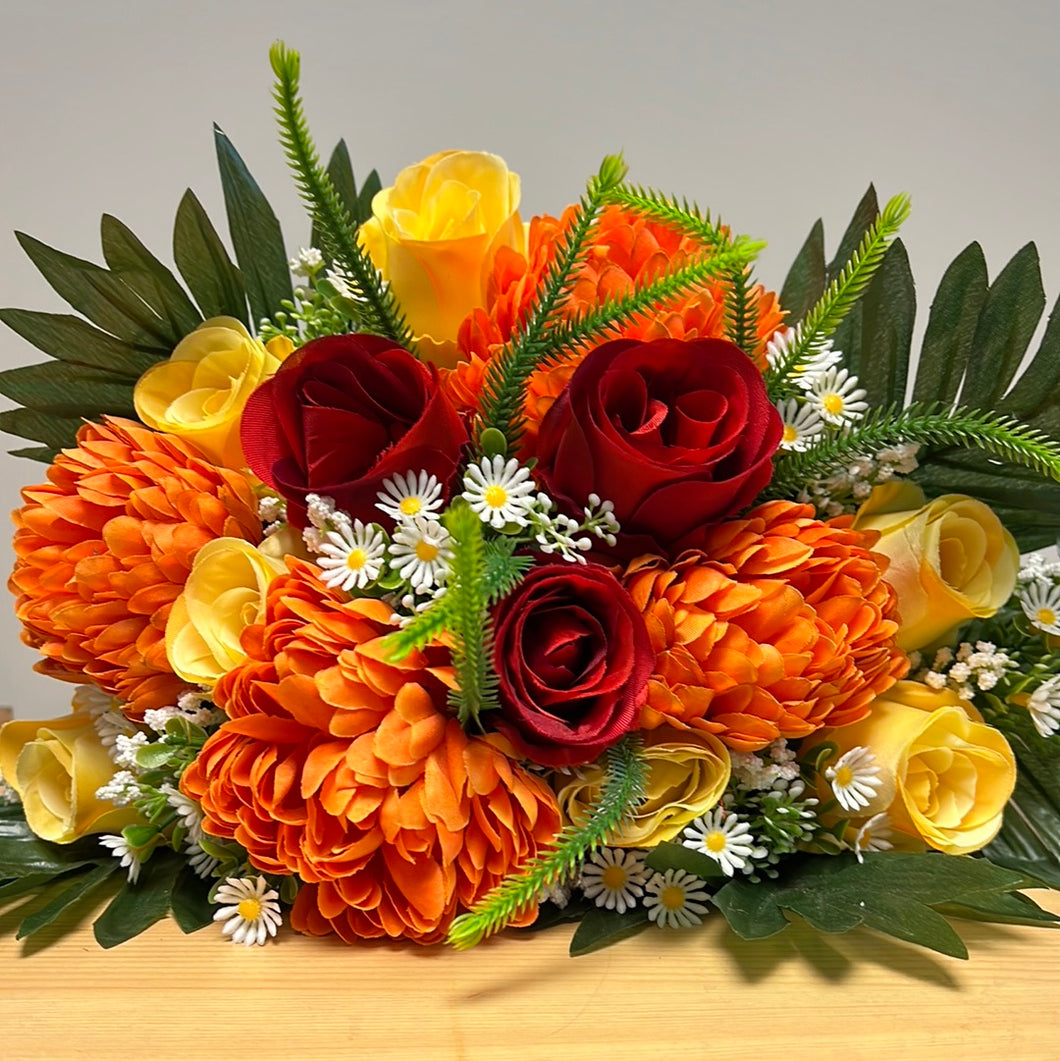 Chrysanth Rose Bush - 35 x 35cm Red Orange