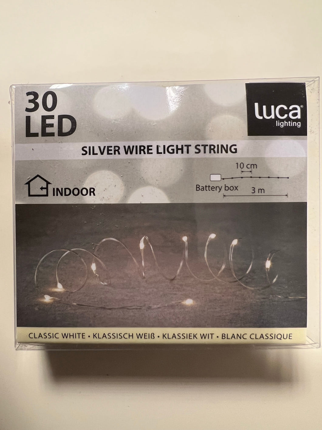 Silver Wire Classic White 30 LED Battery Operated