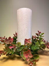Load image into Gallery viewer, Eucalyptus Candle Ring Green Pink 23cm
