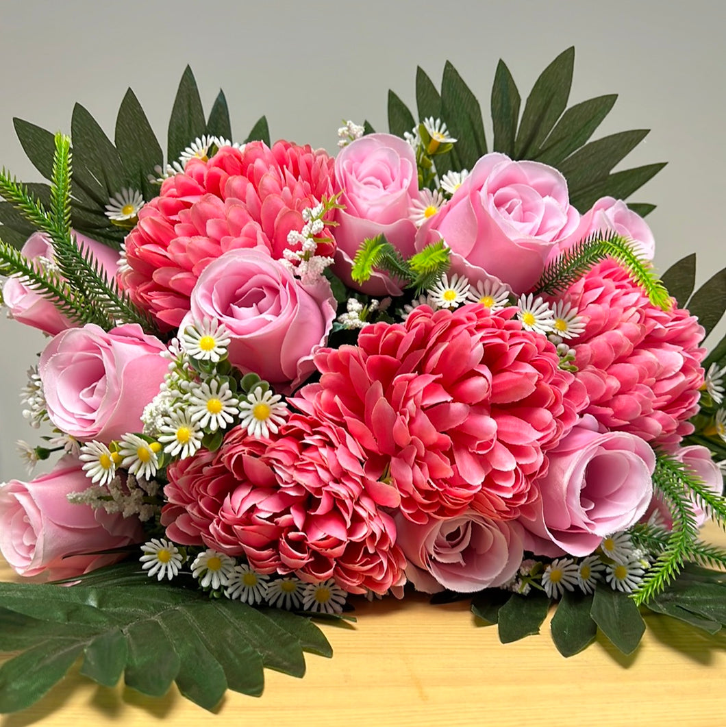 Chrysanth Rose Bush - 35 x 35cm Pink